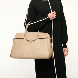 STAUD Maude Carryall Satchel Bag in Dune. EXCELLENT Condition!